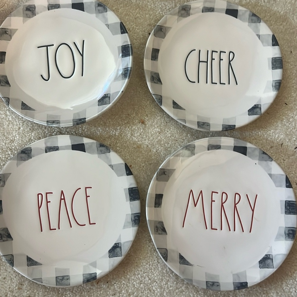 Rae Dunn dessert Christmas plates